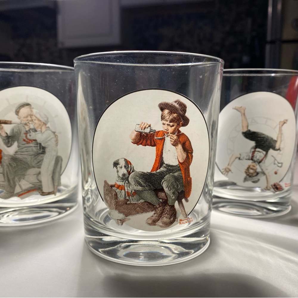 Vintage Norman Rockwell Glass Set